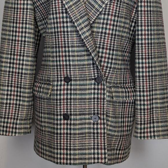Vintage Prisma Houndstooth Multicolored Tweed Black and White Blazer - Picture 15 of 16